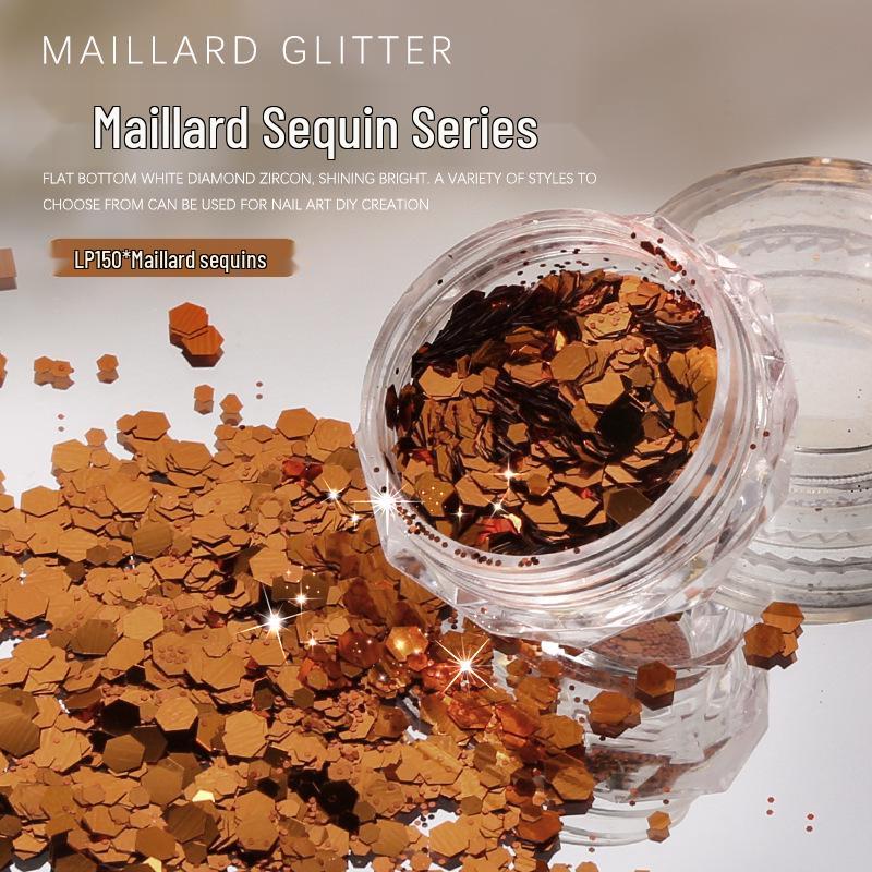 

Микс глиттера для нейл-арта: Крупные осенне-зимние коричневые пайетки и хлопья