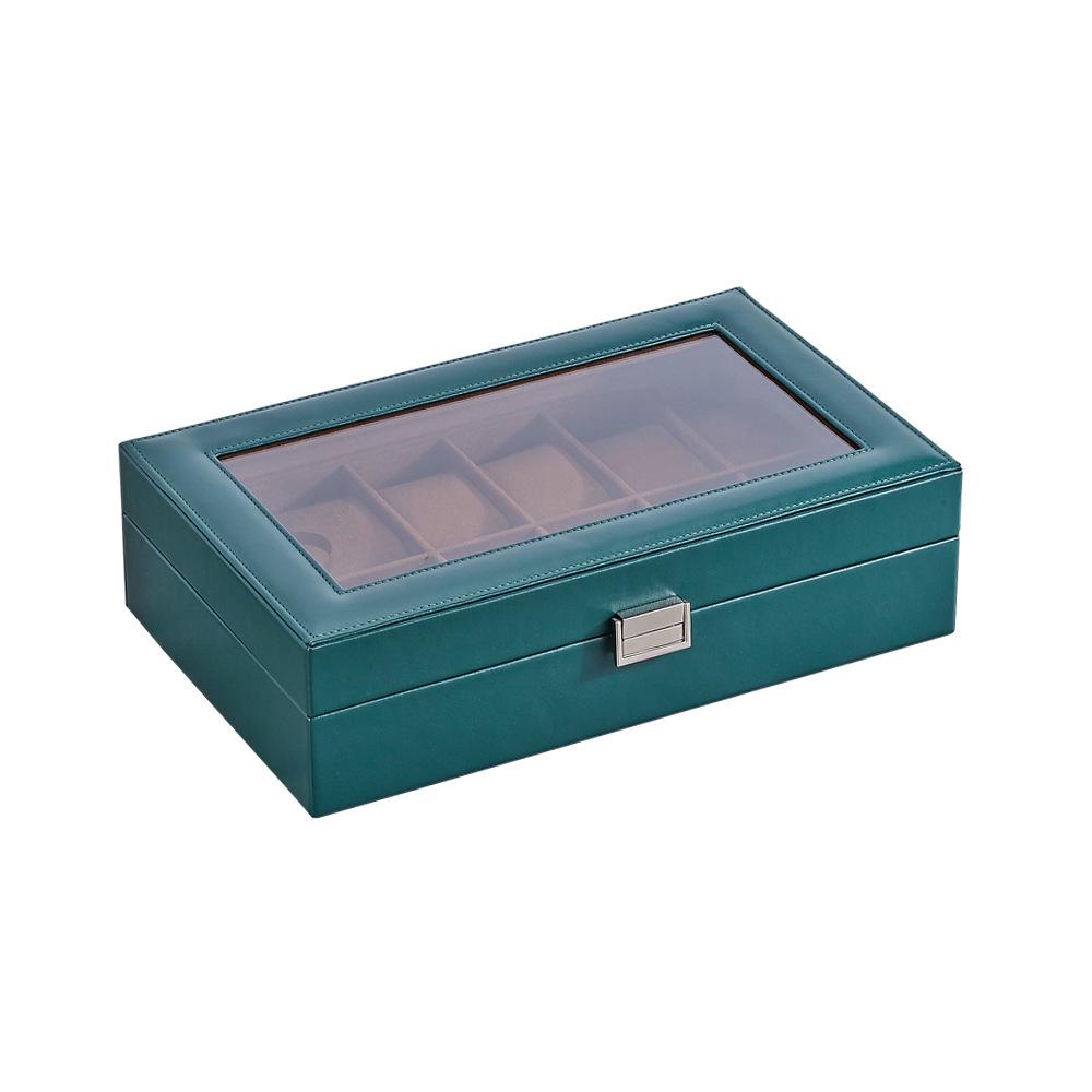12-Slot Watch Box with Glass Lid for Dustproof Storage and Display of Mechanical Wristwatches