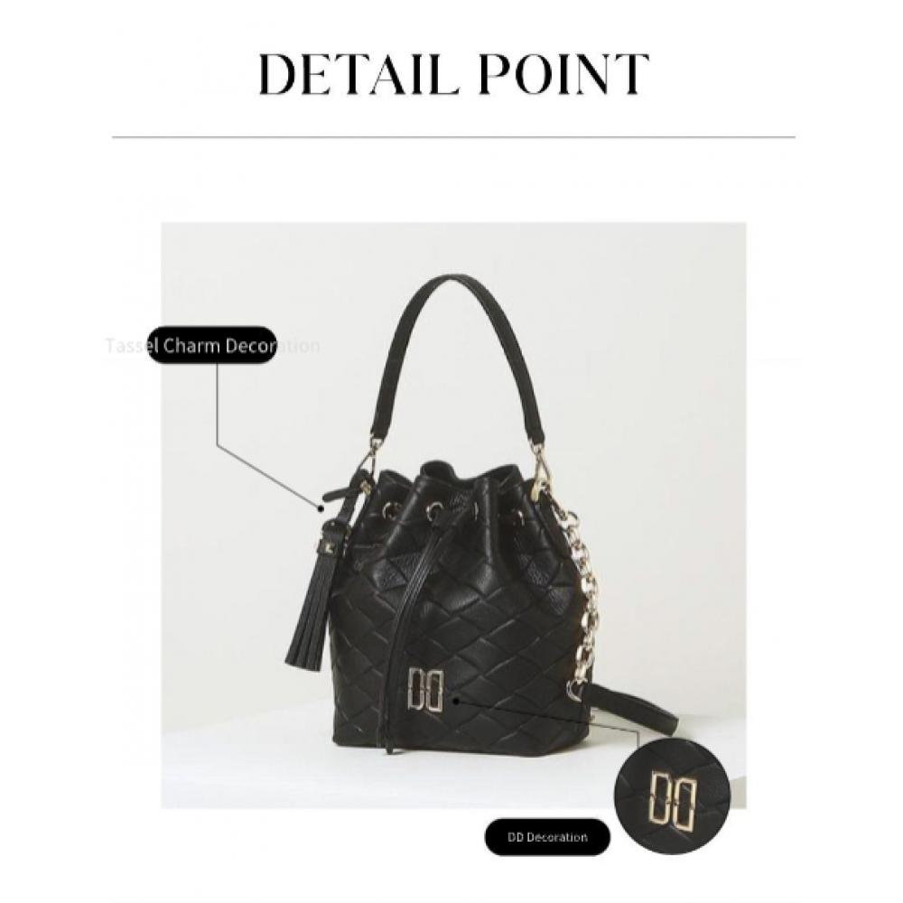 Daks Black Leather Drawstring Bag Carlisle Mesh Dcba6e323bk