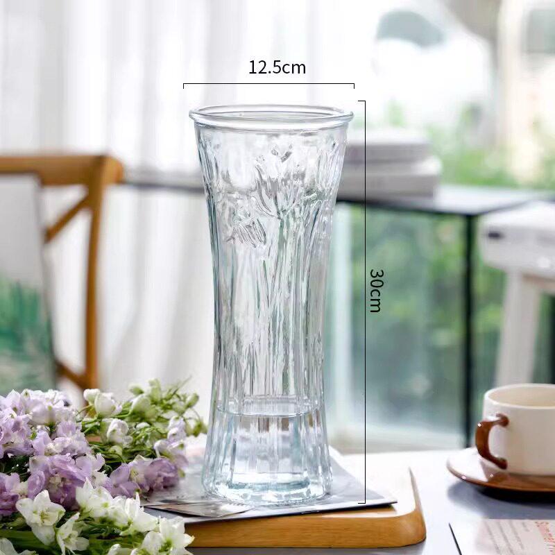 Extra Large Transparent Glass Vase for Hydroponic Bamboo & Fresh Flower Arrangements