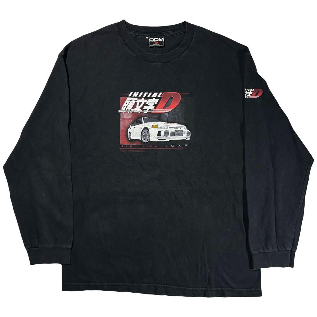 

[USED] SPECIAL Rare 90s ODM Initial D Long Sleeve T-Shirt, Size L, Black, Anime