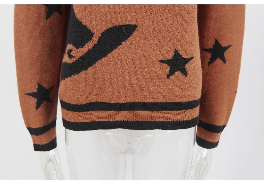 2026 Women's Plus Size Halloween Knit Pullover Sweater - European & American Style