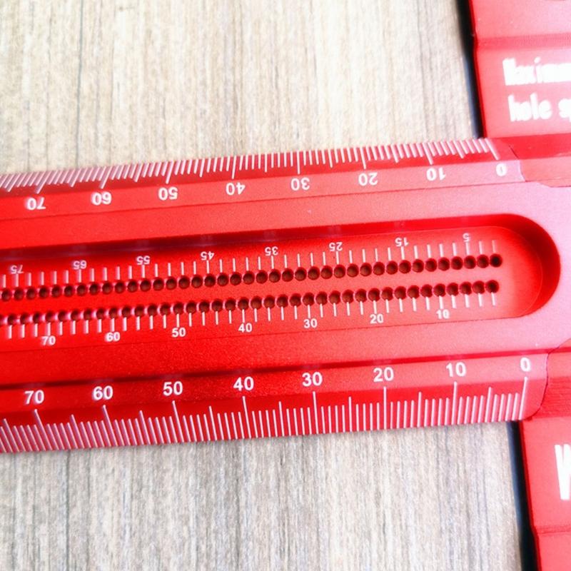 High Strength Marking T Ruler Aluminum Woodworking Scriber Marking Gauge Deluxe Hole Scribing Ruler