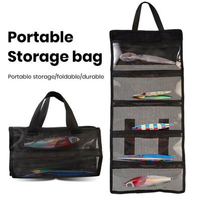 With Handle Fastener Tape Design Large Capacity Waterproof Transparent Fishing Bait Organizer Bag