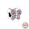 Pink Series Bikini Crown Mom Dumbbell Boxing Glove Dog 925 Sterling Silver Fit Original Fasion Bracelet Charm Bead DIY Jewelry
