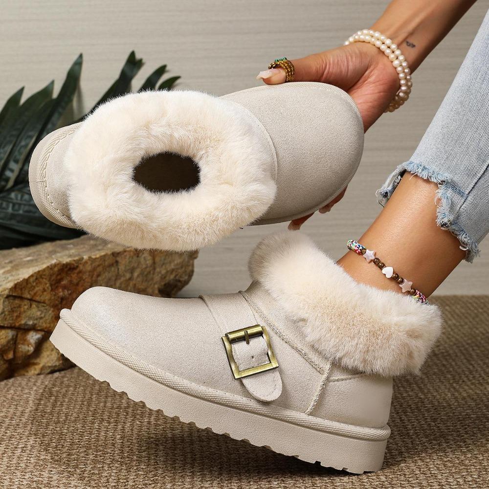 Women's Winter Snow Boots Thicken Plush Warm Cotton Suede Ankle Non-Slip Platform Casual Boot   Style Warmth