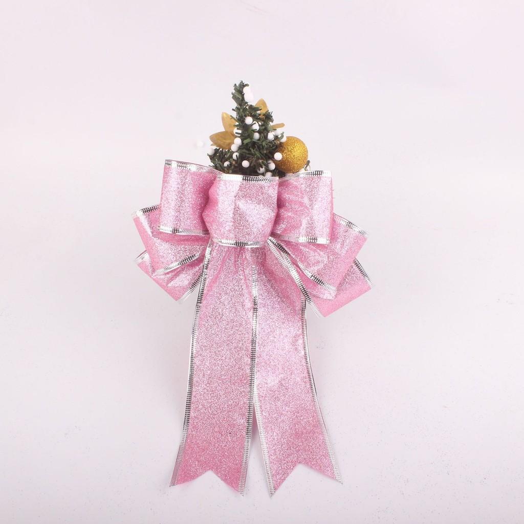 Stunning Multicolor Sparkling Glitter Christmas Tree Bow Ribbons For Holiday Celebrations