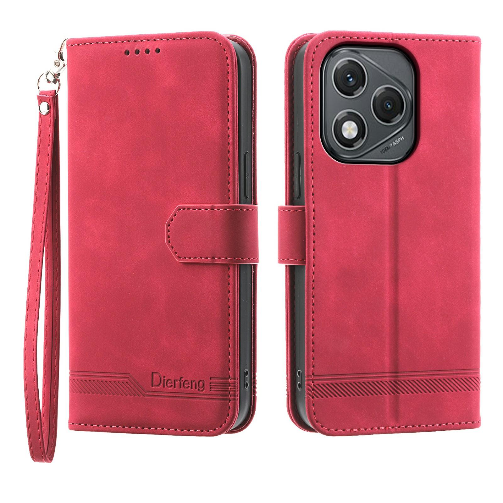 

DIERFENG DF-03 For Honor 400 Lite 5G Case Lines Imprint Wallet Leather Phone Cover D