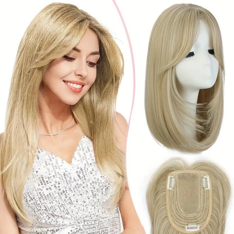 European American Wig Women With Eight Character Bangs Top Replacement Patch To Cover White Hair Lightweight Breathable