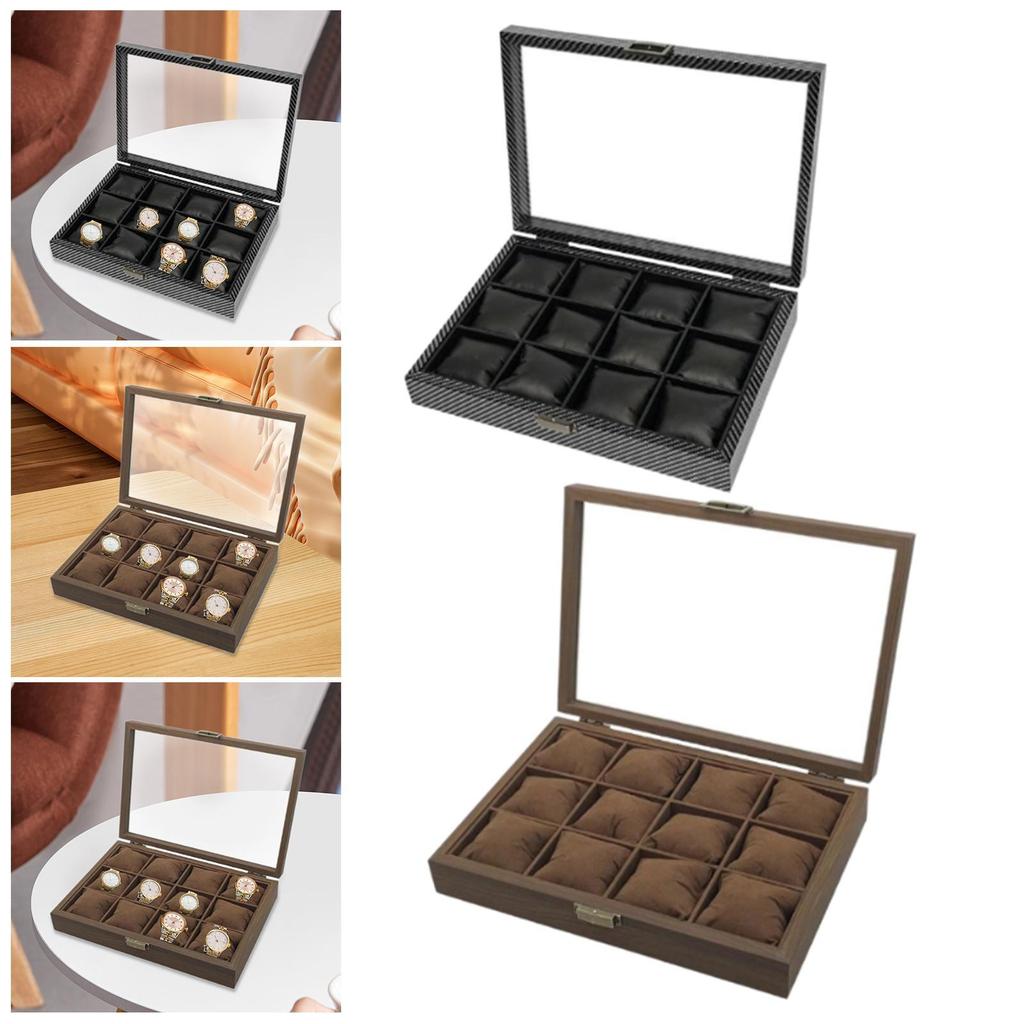 12 Slots Watches Carry Case Lightweight for Father's Day Birthday Gift
