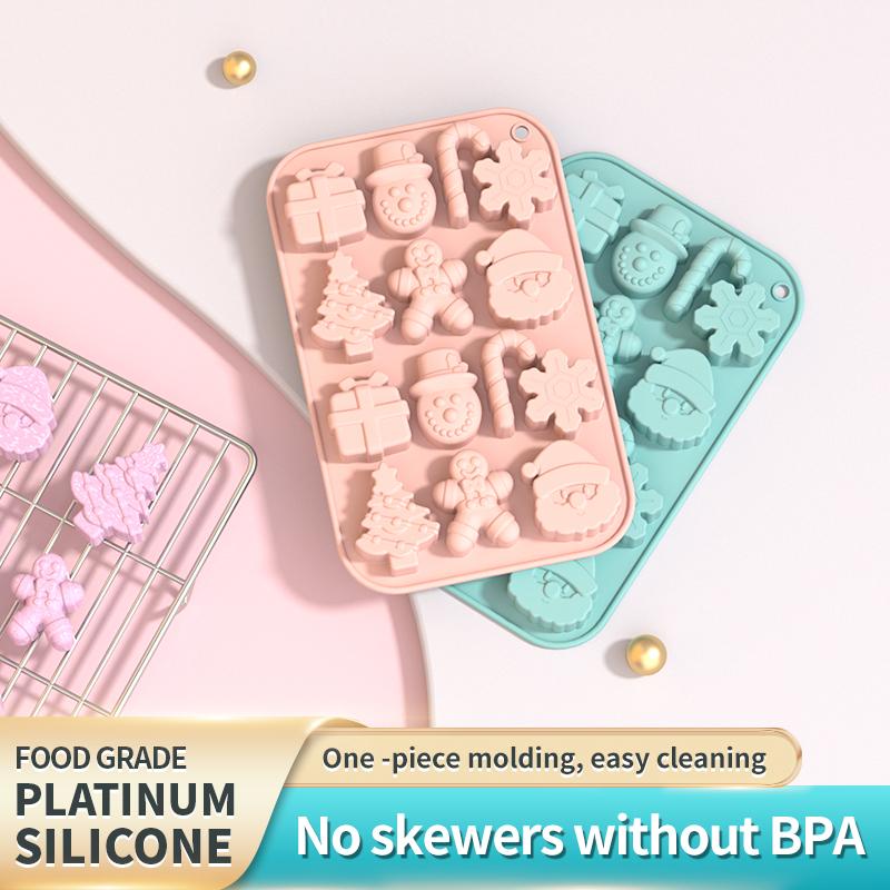 Silicone Chocolate Mold Human Shape Gingerbread Snowman Christmas Tree Doll Christmas DIY Baking Mold