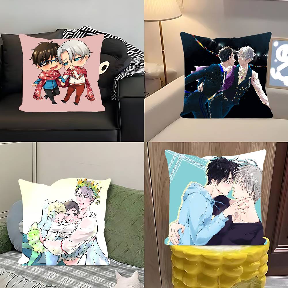 Anime Y-Yuri On Ice Pillow Case Removable Washable Cushion Cover – All-Season Soft Linen