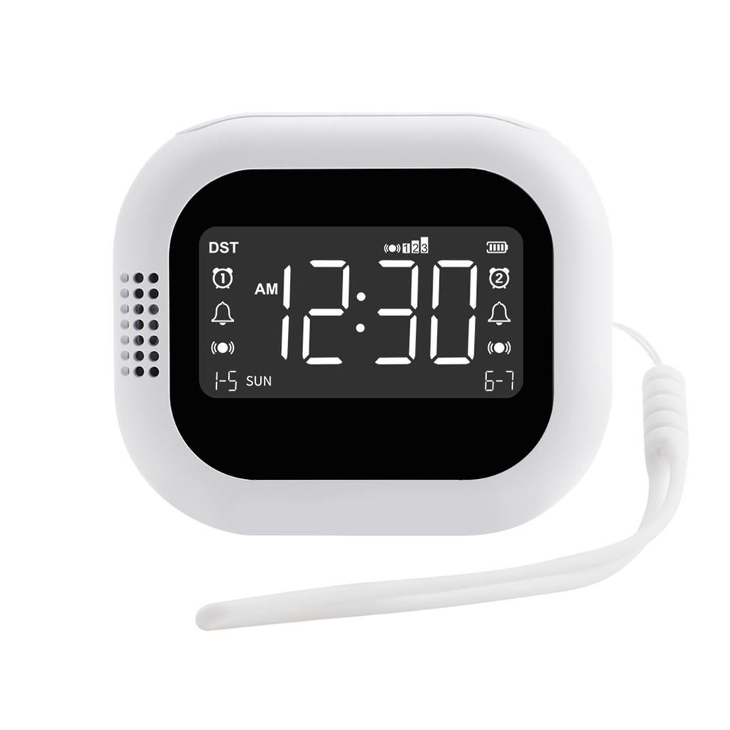 Vibrating Digital Dual Alarm  Built-in Radio Function Portable Mini Clock Three Alarm Modes Charging Alarm Clock For Elderly