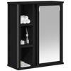 Bathroom Wall Cabinet with Mirror Black Oak Effect 50 x 21 x 60 cm