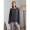 Women Casual Loose Elegant Sweater Long-sleeved Simple Thin Pullover Tops