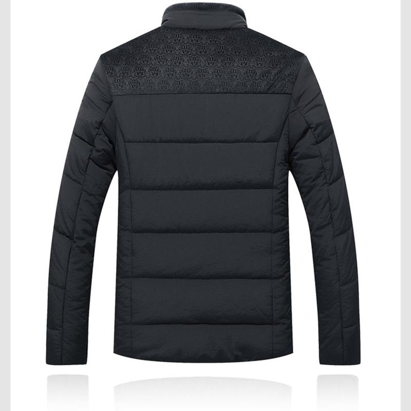 Jacket Men's Thickened Parkas Stand Collar Jacket Men's Coat Winter Warm Thick Zipper Coat Padded Overcoat Men