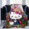 1pc Flowers and Butterflies Hello Kitty in a Colorful Garden Blanket, Soft Throw for Home Decor, Gift Idea for Family and Friend, Seasonal Use Blanket