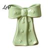 French Style Bow Vase Ceramic with Star Decorative Flowers Vase Creative Flower Chic Room Decor Gifts Arrangement Holder for Living Table