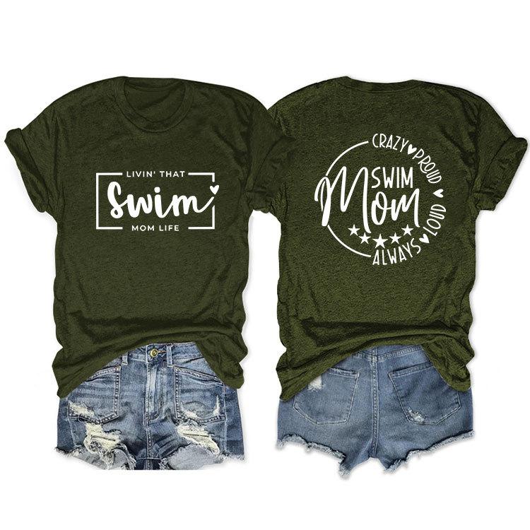Casual T-shirt Double-sided alphabet print short-sleeved top