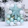 36pcs Glitter Christmas Baubles Plastic Christmas Tree Topper Xmas Tree Hanging Ball  Wedding Decor