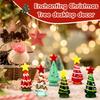 6 Pcs Glass Christmas Tree Gifts Set Mini Crystal Christmas Tree Figurine Miniature Glass Statue Xmas Party Favor Festival Gifts