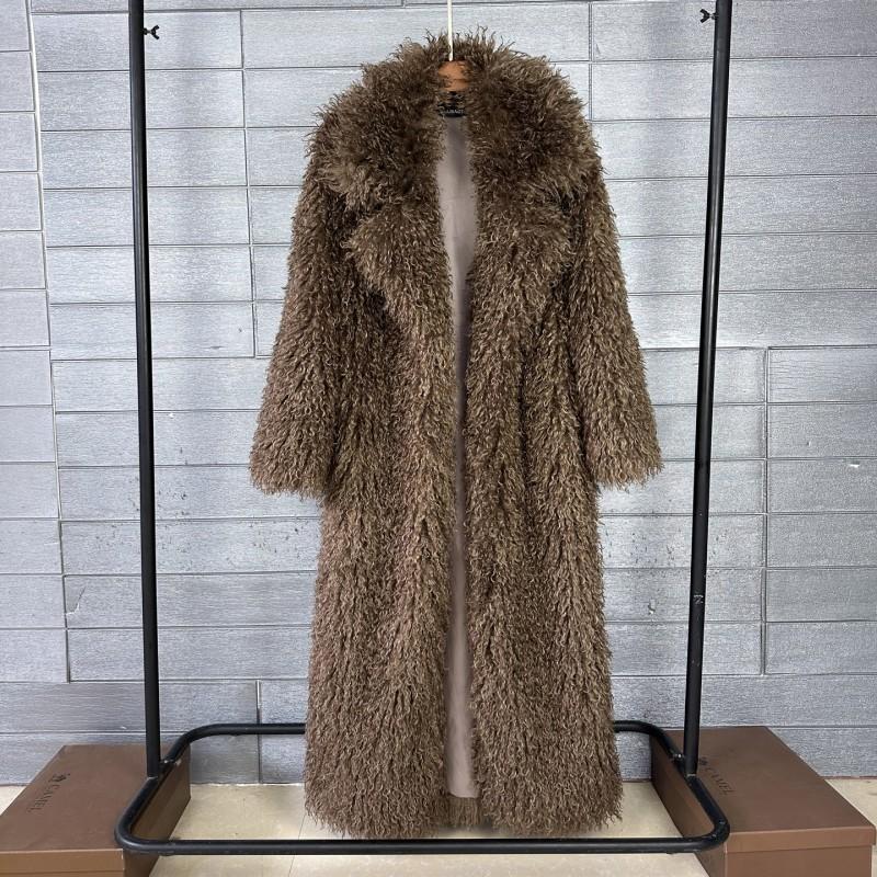 Womens Faux Fur Coat Longline Blazer Style Winter Warmth Streetwear Fashion