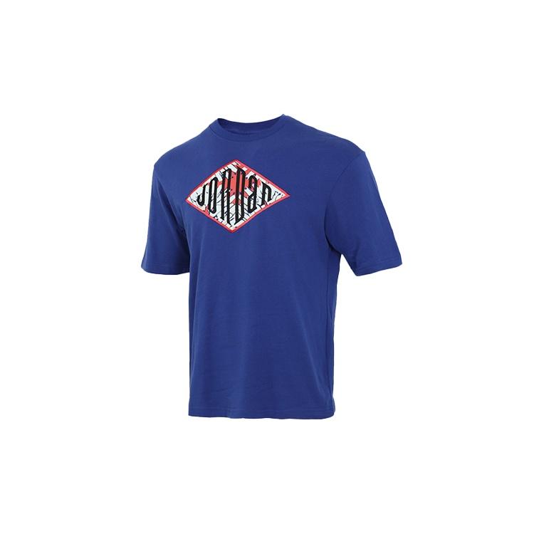 Air Jordan Sport DNA Logo Embroidered Printing Short Sleeve Blue Men s CN3114-455 L