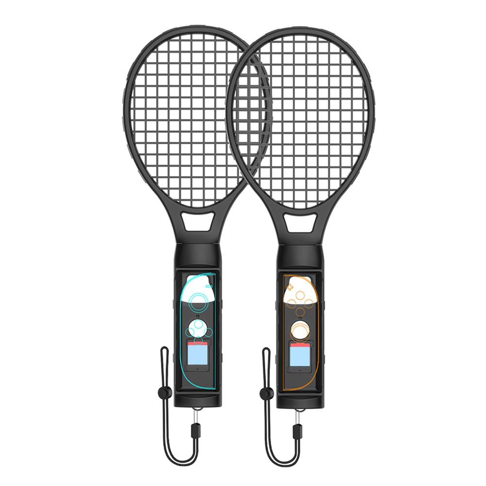 

2PCS Tennis Racket for Nintendo for Switch 2 Joy-Con Controller Tennis Accessories with Wrist Strap Game Card Storage Function чёрный