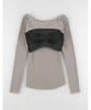 Our Wacoal JCW547 Ribbed with Long BR Women's Open-Back T-Shirt Cups, Sleeve,