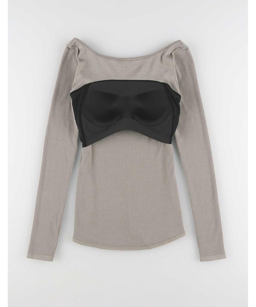 Our Wacoal JCW547 Ribbed with Long BR Women's Open-Back T-Shirt Cups, Sleeve,