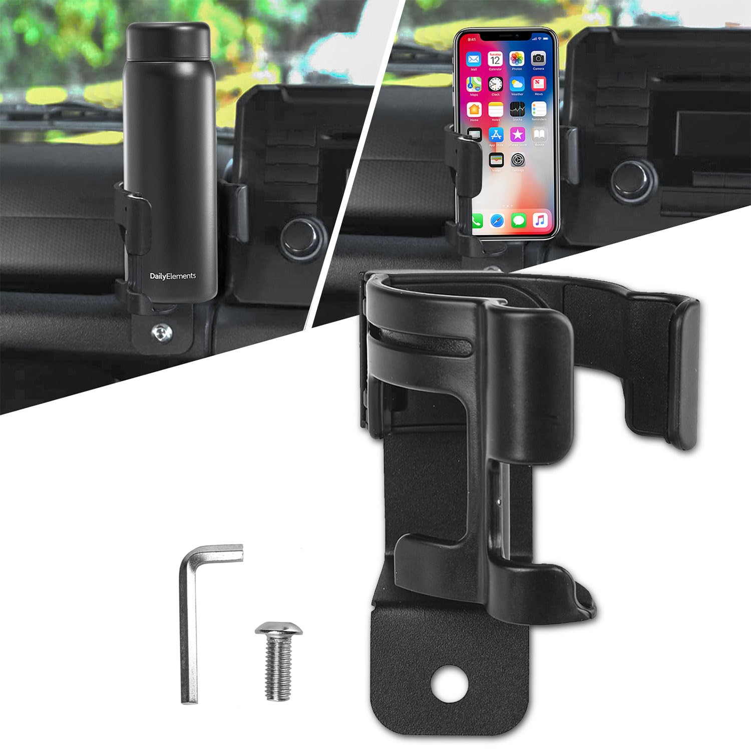 Motikvans Drink Holder for Jimny, Integrated Drink Holder and Smartphone