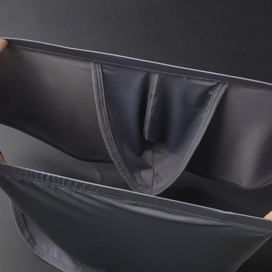 Men Panties Removeable Closure Solid Color Close Fit Low Waist Stretch Ice Silk