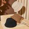 Spring and summer hat casual men's bucket hat solid color versatile women's basin hat warm lamb wool bucket hat