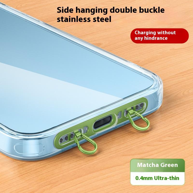 Metal Phone Hanging Tether Tab Upgraded Double Buckle Hole Ring Cell Phone Lanyard Patch Strap Replacement Part For Iphone Cases