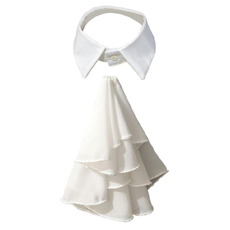 Women's Victorian Ruffled Chiffon Neck Ruff Fake Collar Layered Necktie Shirt Front For Performances Cosplay Costumes