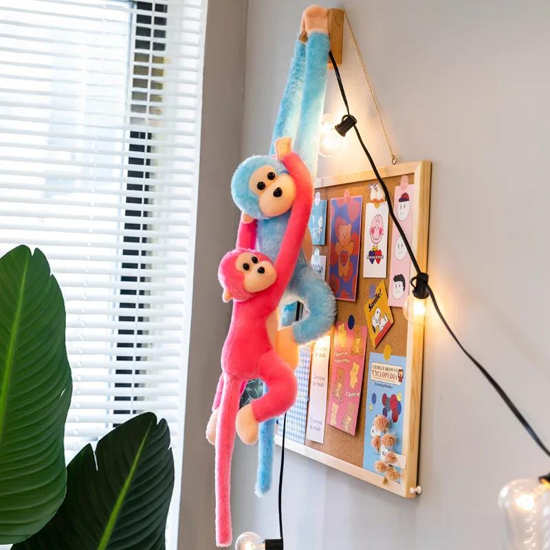 1pc 60cm Long-Armed Monkey Plush Toy for Kids Stuffed Gibbon Cuddle Room Hanging-Decors Soothe Girl Gift Hanging Toys