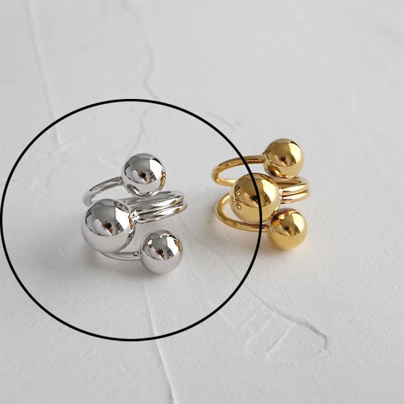 925 Silver Rings For Women Hollow Out Gold Color Temperament Personality Fashion Female Trendy Resizable Opening Rings