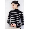 Autumn New Fashion Versatile High-end Striped Sweater Sweater Women's Chic Western Style Bottoming Shirt Top