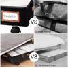 Under Bed Storage Box with Wheel Dust Proof Clothes Storage Bag with Partitions and Transparent Lid Bedroom Sundries Storage Box