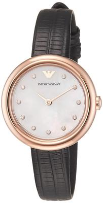 Black Leather Watch Two-Hand