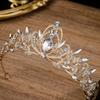 Bridal Crown Jewelry Retro Tiara Alloy Black Rhinestone Headband Birthday Accessories Halloween Crown Accessories