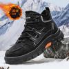 Mode Herren Winter Plüschstiefel Leder Wasserdicht Knöchelstiefel Kurz Gummisohle Einfarbig Herren Samt Winter Sneaker Baumwollschuhe