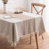 Modern Minimalist Cotton Linen Tablecloth Rectangle Dining Table Cover Desk Mat Picnic Blanket Home Decor