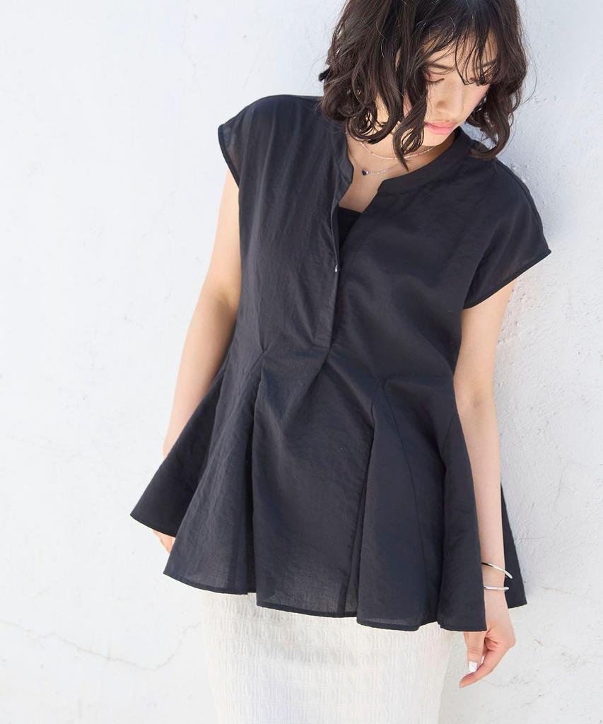 Skipper Flare Black [BIS] Women's Wrinkle-Resistant/Washable Blouse, (01)