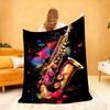Classic Fashion Instruments Piano Guitar Blanket For Soft Throw Blanket for Picnic Bed Sofa Home Bedroom Cozy Warm Comfortable