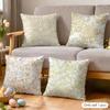 Gold Leaf Flower Cushion Cover Soft Plush Fabric DoubleSided Printed Cushion Covers for All Seasons Modern Home Decor