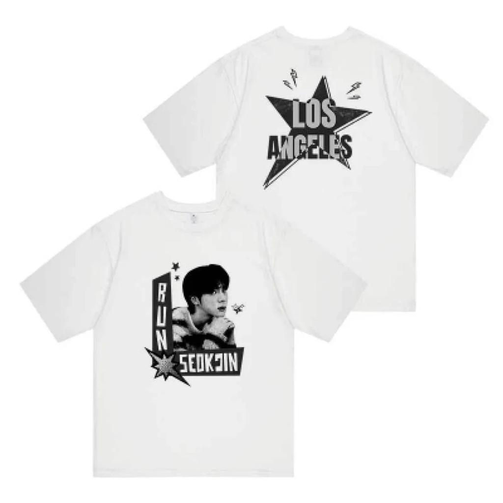 2026 Jin Runseokjin Tour T Shirts Korean Idol Style T-shirt Kpop Fashion T-shirt Cotton Men's T-Shirt  Clothing Tee Y2