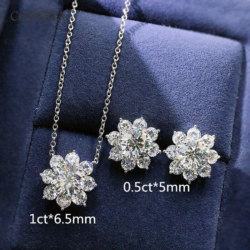 

Ожерелье с цветком солнца, серебро 925 пробы, цвет D, муассанит, 1 карат, бриллиантовый кулон для вечеринки, годовщины свадьбы, лучшие ювелирные изделия 2 carats total