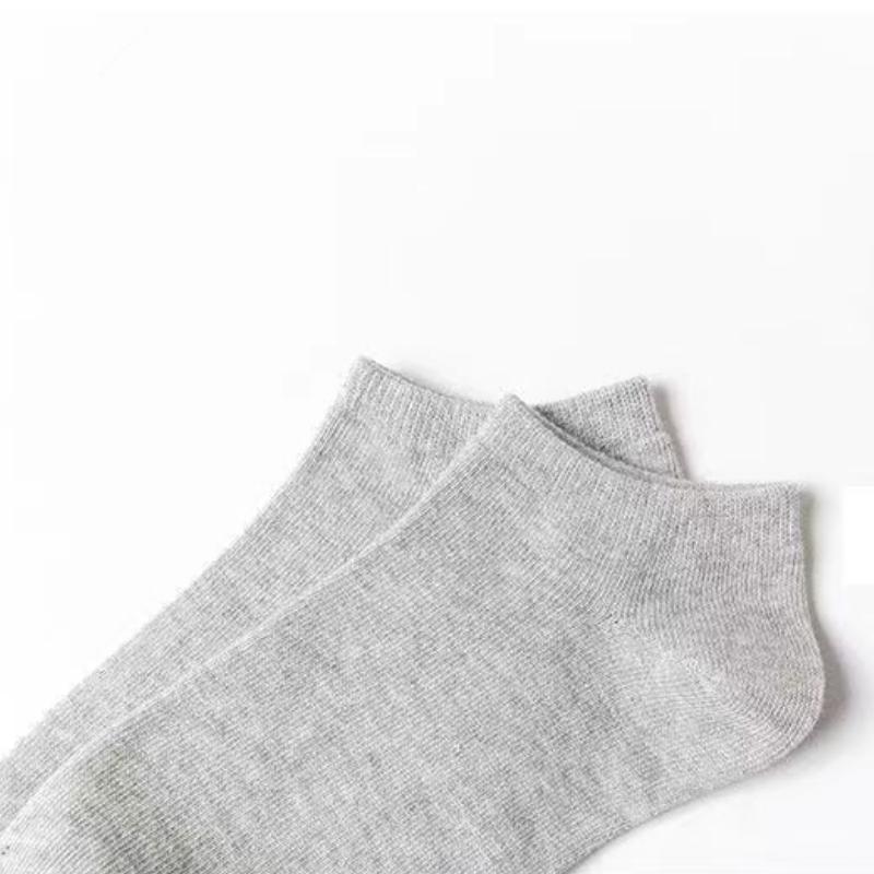 5 Paires Chaussettes Cheville Femme Blanc Noir Chaussettes Femme Respirantes Chaussettes de Sport Couleur Unie Socquettes Chaussettes Confortables en Polyester