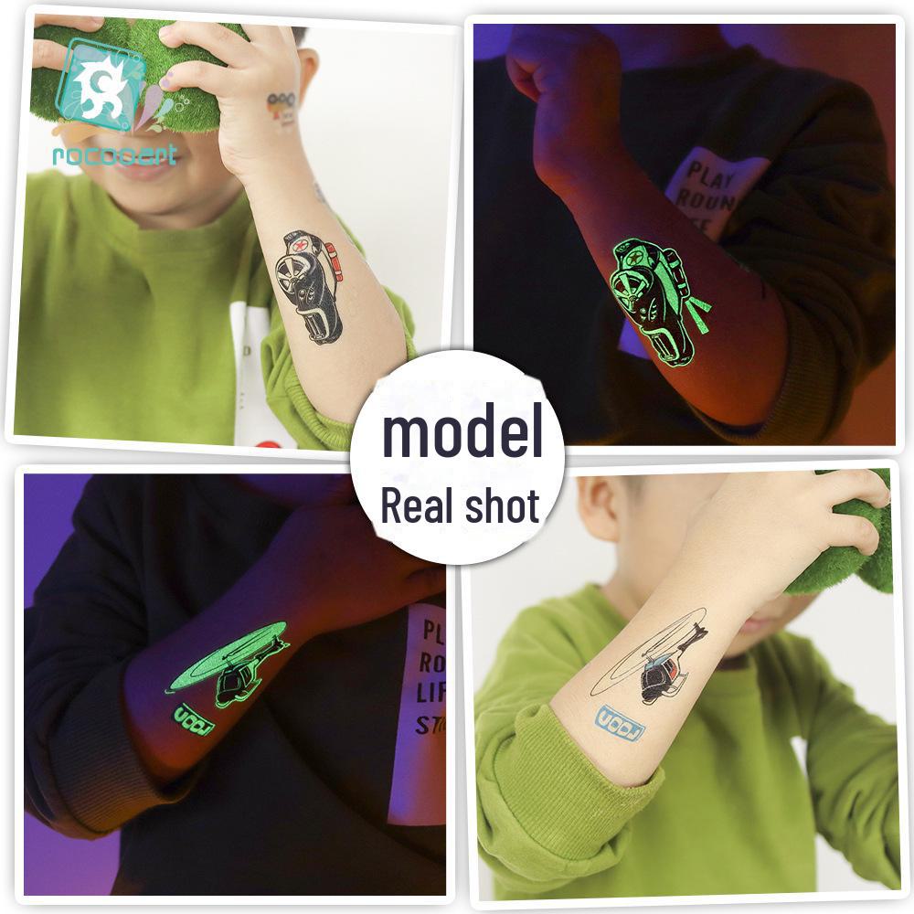 Autocolante Tatuaj Temporar Ruikalong Impermeabile Luminoase Desene Animate Trafic pentru Copii